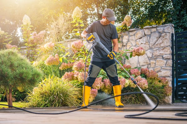 Patio pressure washing and cleanup